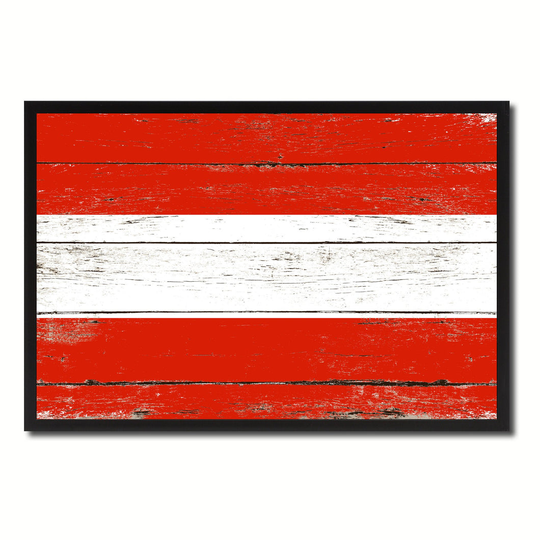 Austria Country National Flag Vintage Canvas Print with Picture Frame Home Decor Wall Art Collection Gift Ideas