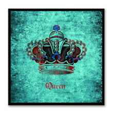 Load image into Gallery viewer, Queen Aqua Canvas Print Black Frame Kids Bedroom Wall Home Décor
