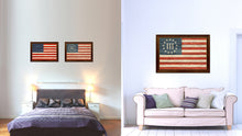 Load image into Gallery viewer, 3 Percent Betsy Ross Nyberg Battle III Revolutionary War Military Flag Texture Canvas Print with Brown Picture Frame Home Decor Wall Art Gifts
