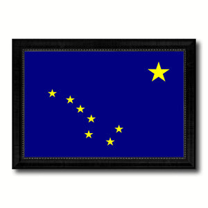 Alaska State Flag Canvas Print with Custom Black Picture Frame Home Decor Wall Art Decoration Gifts