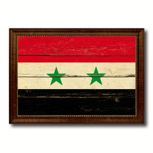 Load image into Gallery viewer, Syria Country Flag Vintage Canvas Print with Brown Picture Frame Home Decor Gifts Wall Art Decoration Artwork
