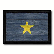 Load image into Gallery viewer, Burnet&#39;s 1st Texas Republic 1836-1839 Military Flag Texture Canvas Print with Black Picture Frame Gift Ideas Home Decor Wall Art
