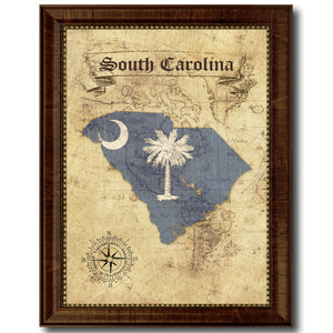 South Carolina State Vintage Map Home Decor Wall Art Office Decoration Gift Ideas