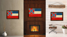 Load image into Gallery viewer, Mississippi State Vintage Flag Canvas Print with Brown Picture Frame Home Decor Man Cave Wall Art Collectible Decoration Artwork Gifts
