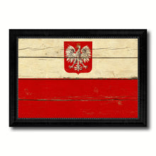 Load image into Gallery viewer, Poland Country Flag Vintage Canvas Print with Black Picture Frame Home Decor Gifts Wall Art Decoration Artwork
