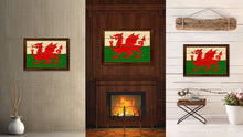 Load image into Gallery viewer, Wales Country Flag Vintage Canvas Print with Brown Picture Frame Home Decor Gifts Wall Art Decoration Artwork
