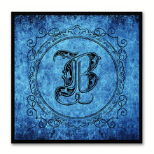 Load image into Gallery viewer, Alphabet B Blue Canvas Print Black Frame Kids Bedroom Wall Décor Home Art
