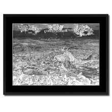 Load image into Gallery viewer, Mountain Fortress Vintage Monochrome Map Canvas Print, Gifts Picture Frames Home Decor Wall Art
