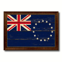 Load image into Gallery viewer, Cook Islands Country Flag Vintage Canvas Print with Brown Picture Frame Home Decor Gifts Wall Art Decoration Artwork
