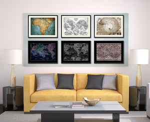 Antarctica South Pole Vintage Sepia Map Canvas Print, Picture Frame Gifts Home Decor Wall Art Decoration