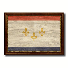 Load image into Gallery viewer, New Orleans  City Louisiana State Texture Flag Canvas Print Brown Picture Frame
