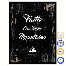 Load image into Gallery viewer, Faith Can Move Mountains - Matthew 18:20 Bible Verse Scripture Quote Black Canvas Print with Picture Frame
