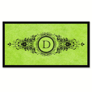 Alphabet Letter D Green Canvas Print Black Frame Kids Bedroom Wall Décor Home Art