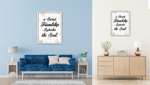 A Sweet Friendship Refreshes The Soul Proverbs 27:9 Vintage Saying Gifts Home Decor Wall Art Canvas Print with Custom Picture Frame