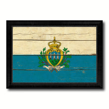 Load image into Gallery viewer, San Marino Country Flag Vintage Canvas Print with Black Picture Frame Home Decor Gifts Wall Art Decoration Artwork
