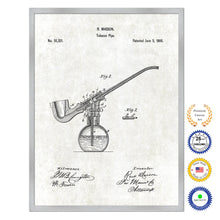 Load image into Gallery viewer, 1866 Tobacco Pipe Old Patent Art Print on Canvas Custom Framed Vintage Home Decor Wall Decoration Great for Gifts
