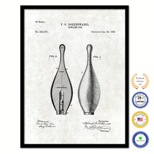 Load image into Gallery viewer, 1895 Bowling Pin Old Patent Art Print on Canvas Custom Framed Vintage Home Decor Wall Decoration Great for Gifts
