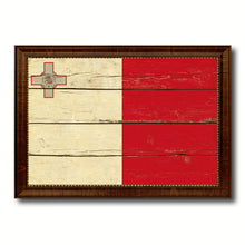 Load image into Gallery viewer, Malta Country Flag Vintage Canvas Print with Brown Picture Frame Home Decor Gifts Wall Art Decoration Artwork
