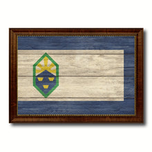 Load image into Gallery viewer, Colorado Springs City Colorado State Texture Flag Canvas Print Brown Picture Frame
