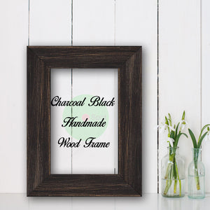 Charcoal Black Shabby Chic Home Decor Custom Frame Great for Farmhouse Vintage Rustic Wood Picture Frame