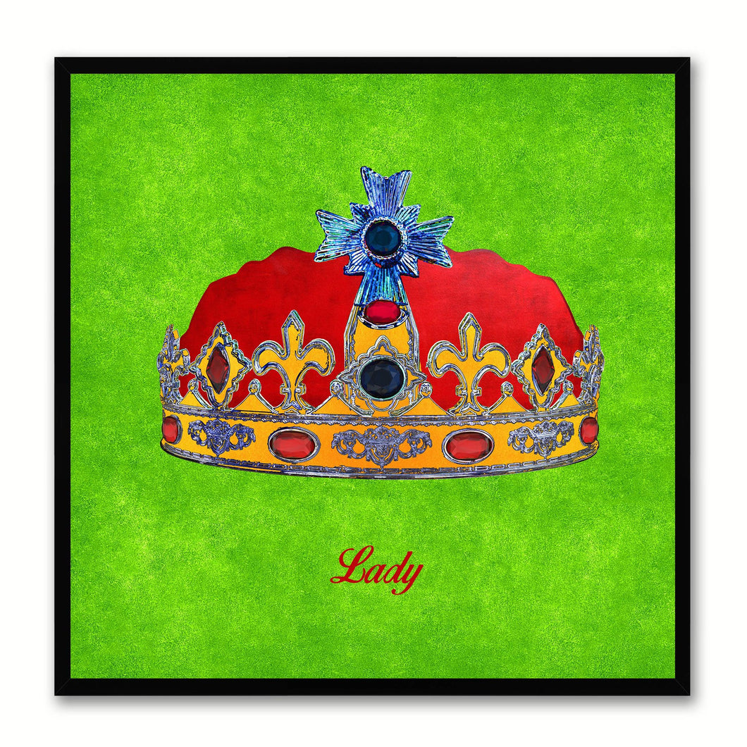 Lady Green Canvas Print Black Frame Kids Bedroom Wall Home Décor