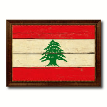 Load image into Gallery viewer, Lebanon Country Flag Vintage Canvas Print with Brown Picture Frame Home Decor Gifts Wall Art Decoration Artwork
