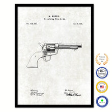 Load image into Gallery viewer, 1875 Revolving Fire Arms Old Patent Art Print on Canvas Custom Framed Vintage Home Decor Wall Decoration Great for Gifts
