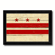 Load image into Gallery viewer, Washington DC Vintage Flag Canvas Print Black Picture Frame
