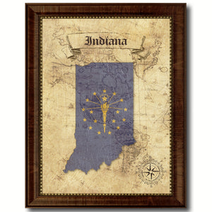 Indiana State Vintage Map Home Decor Wall Art Office Decoration Gift Ideas