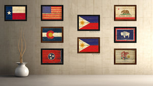 Philippines Country Flag Vintage Canvas Print with Black Picture Frame Home Decor Gifts Wall Art Decoration Artwork