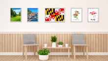 Load image into Gallery viewer, Maryland State Flag Shabby Chic Gifts Home Decor Wall Art Canvas Print, White Wash Wood Frame
