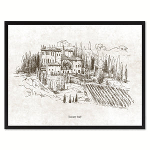 Tuscany Italy Winery Canvas Print Pictures Frames Home Décor Wall Art Gifts