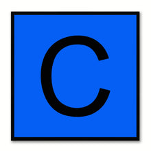 Load image into Gallery viewer, Alphabet C Blue Canvas Print Black Frame Kids Bedroom Wall Décor Home Art
