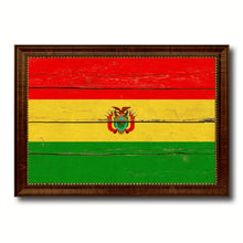 Load image into Gallery viewer, Bolivia Country Flag Vintage Canvas Print with Brown Picture Frame Home Decor Gifts Wall Art Decoration Artwork
