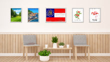 Load image into Gallery viewer, Georgia State Flag Shabby Chic Gifts Home Decor Wall Art Canvas Print, White Wash Wood Frame
