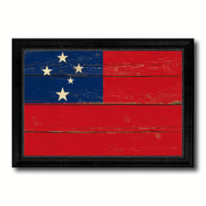 Samoa Country Flag Vintage Canvas Print with Black Picture Frame Home Decor Gifts Wall Art Decoration Artwork